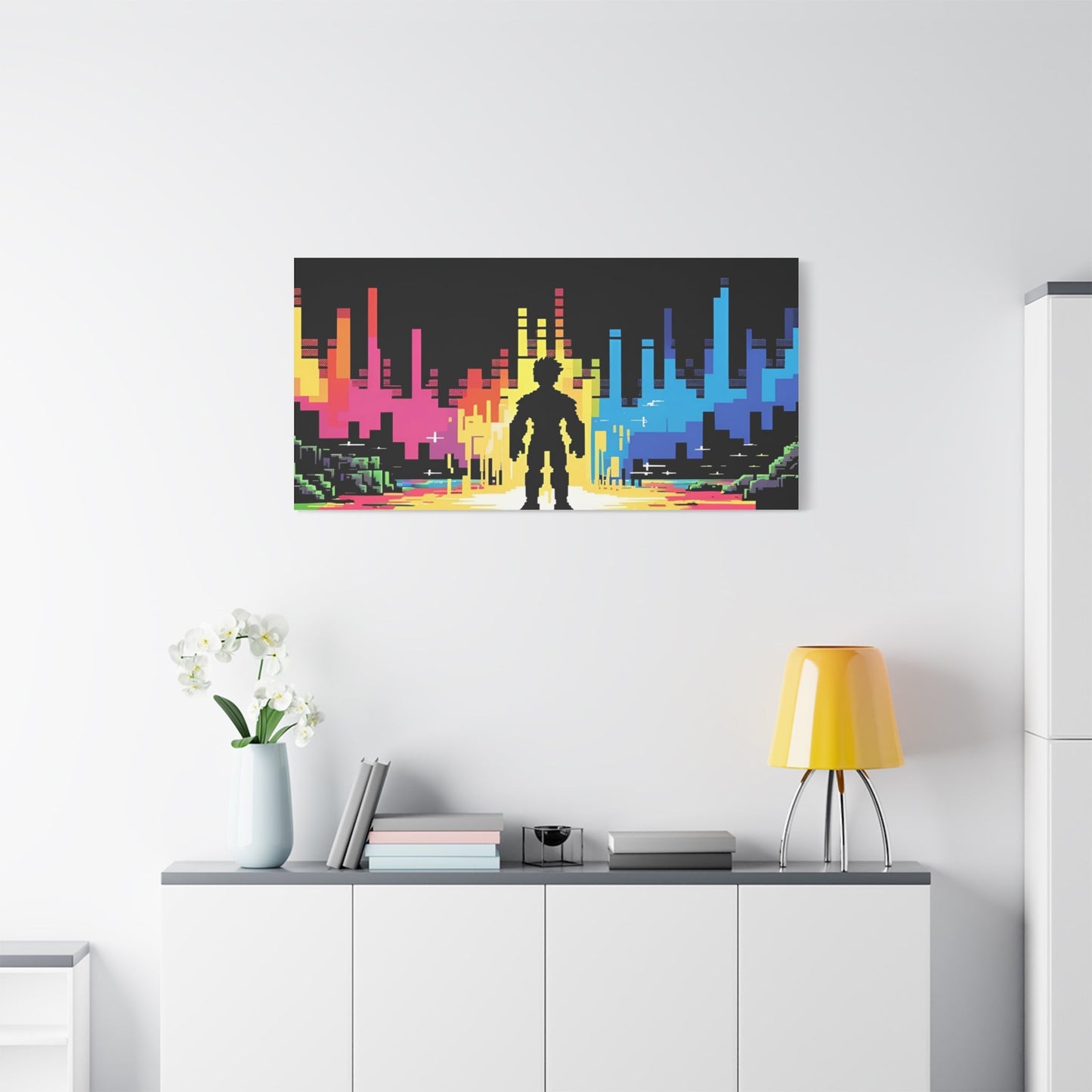 Pixel Series | Into The Light Canvas Wall Art - NEONPADS - Canvas