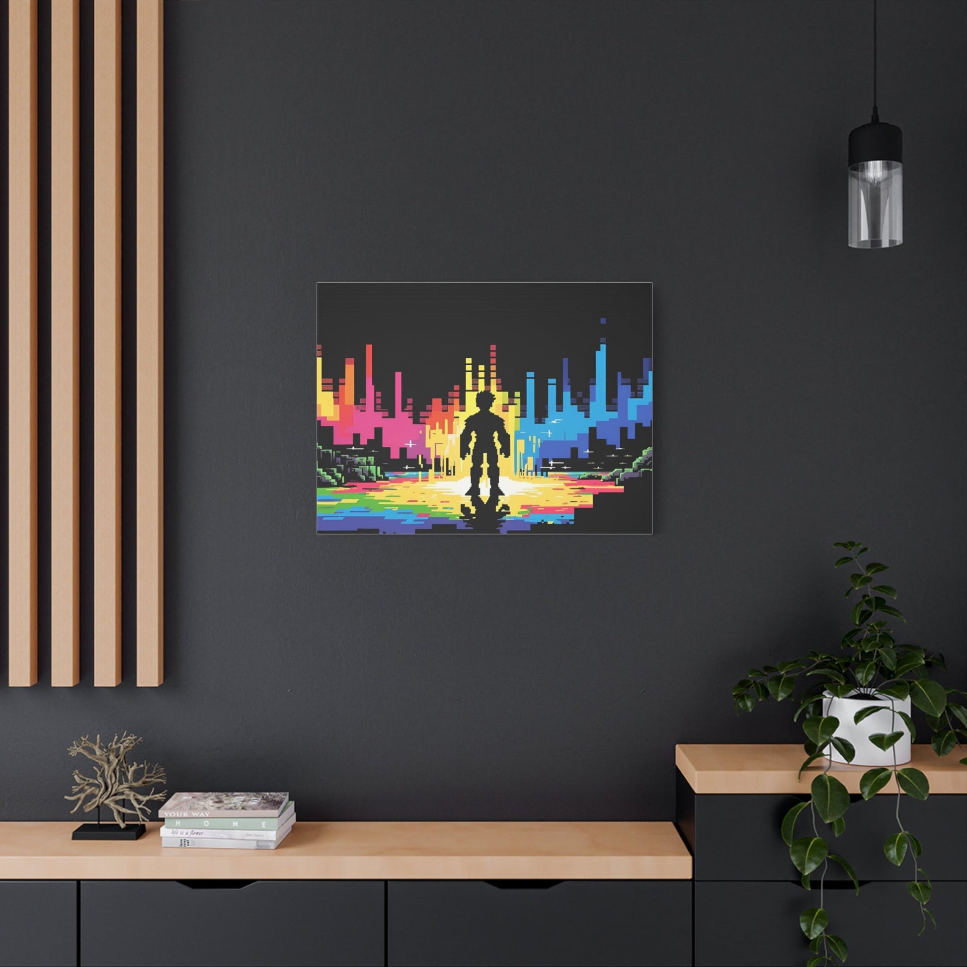 Pixel Series | Into The Light Canvas Wall Art - NEONPADS - Canvas