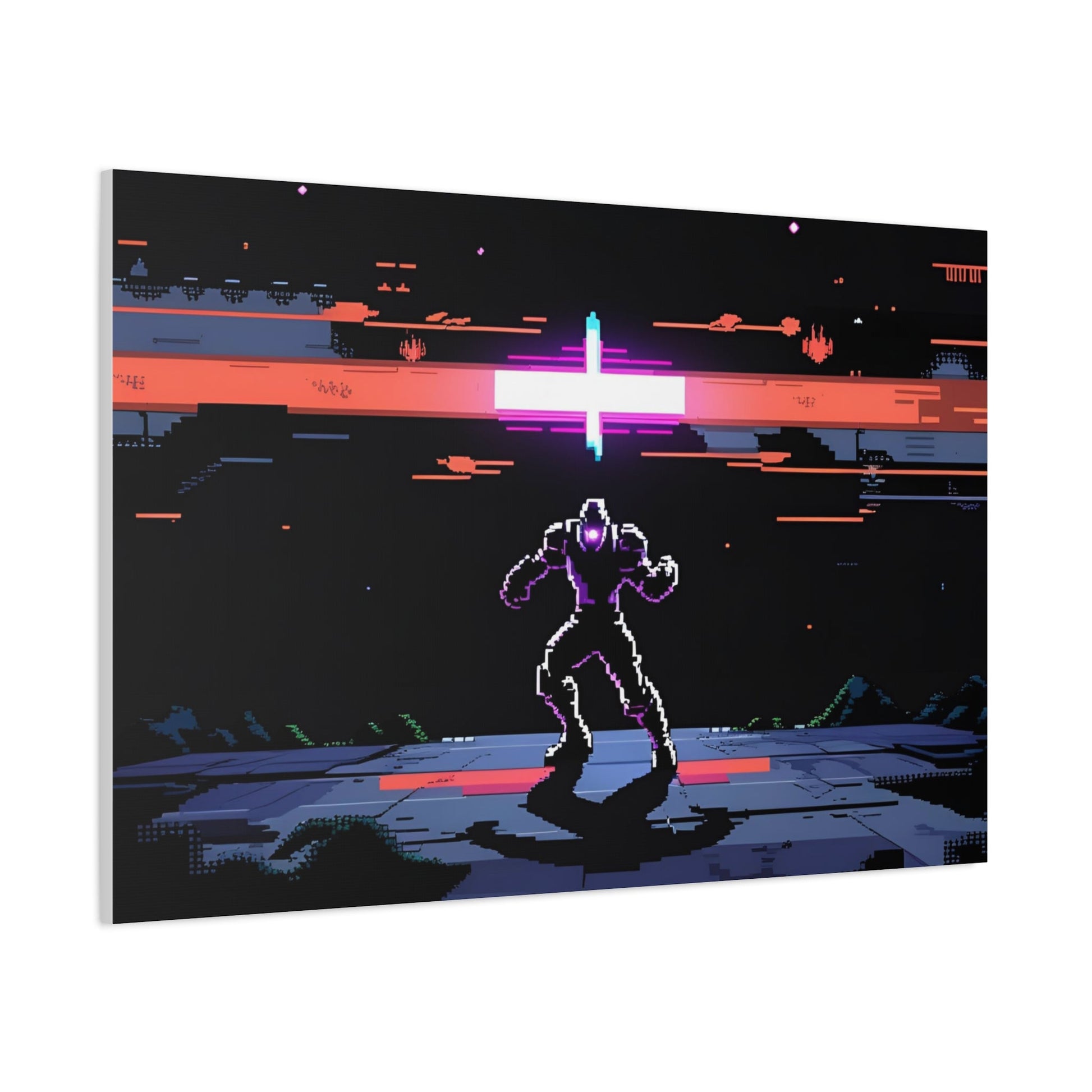 Pixel Series | Neon Standoff Canvas Wall Art - NEONPADS - Canvas