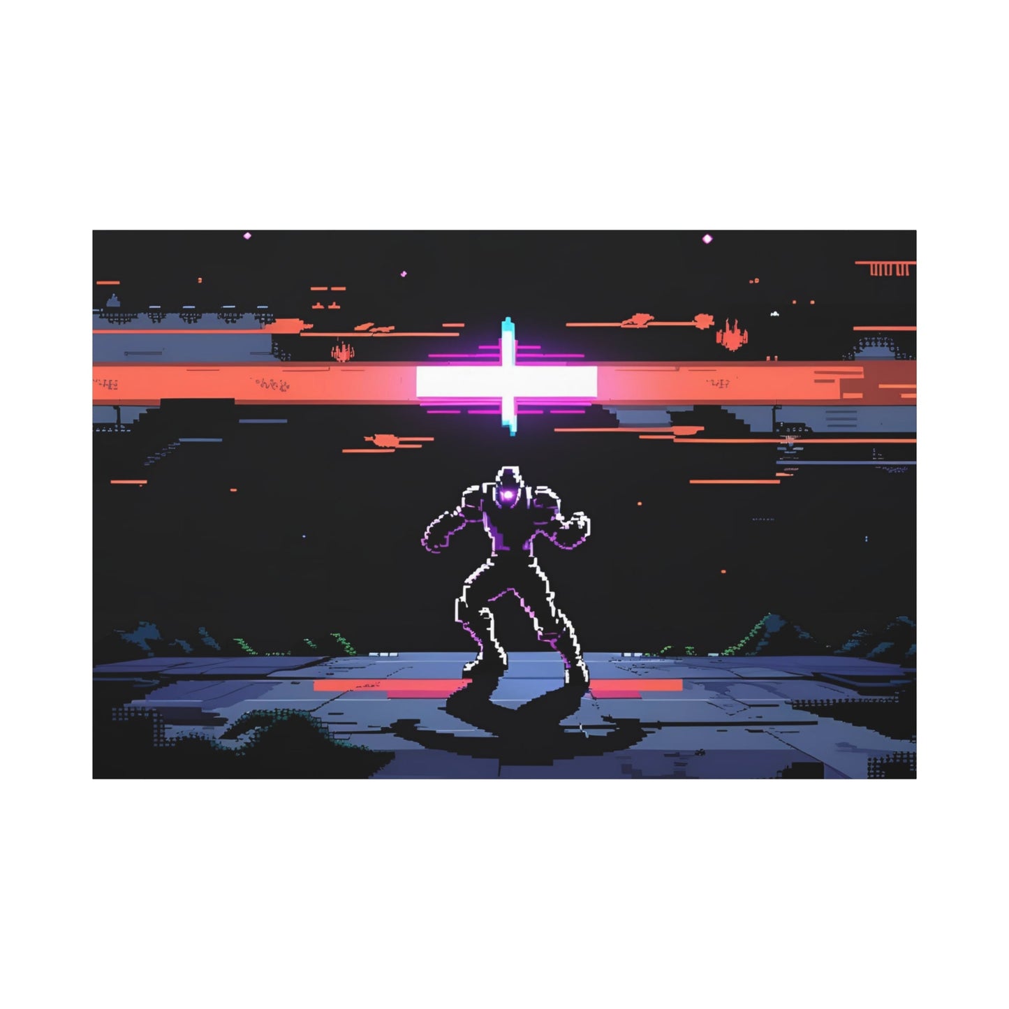 Pixel Series | Neon Standoff Canvas Wall Art - NEONPADS - Canvas