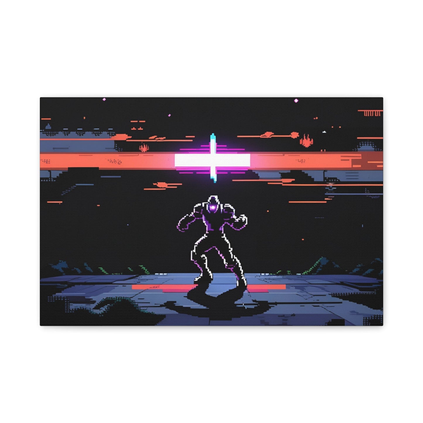 Pixel Series | Neon Standoff Canvas Wall Art - NEONPADS - Canvas