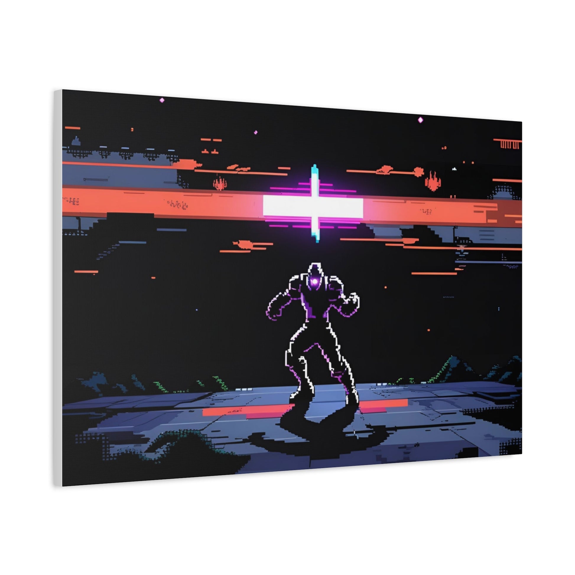 Pixel Series | Neon Standoff Canvas Wall Art - NEONPADS - Canvas