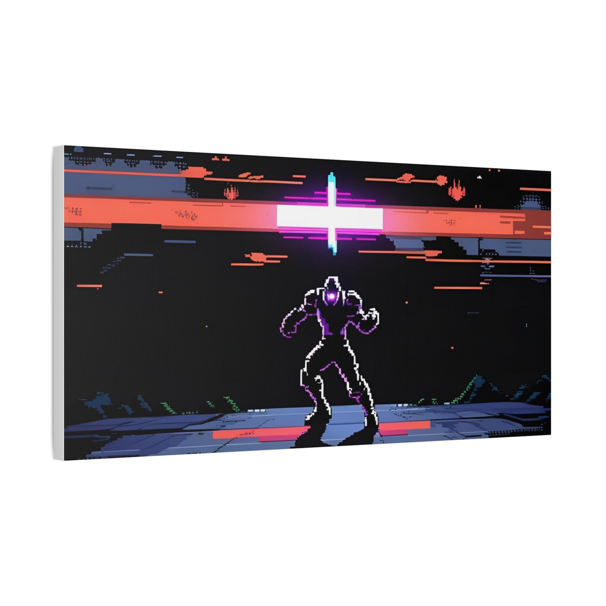 Pixel Series | Neon Standoff Canvas Wall Art - NEONPADS - Canvas