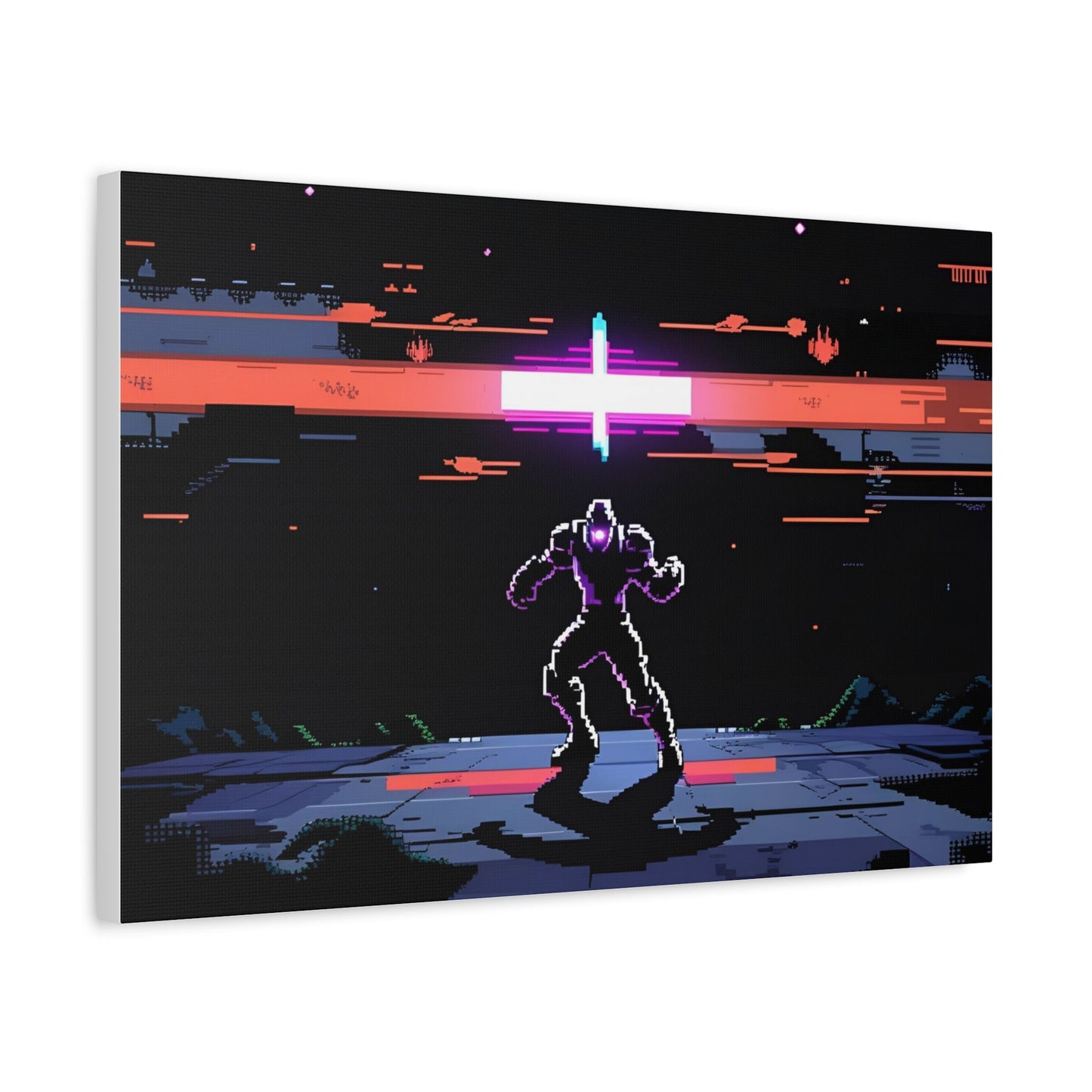 Pixel Series | Neon Standoff Canvas Wall Art - NEONPADS - Canvas