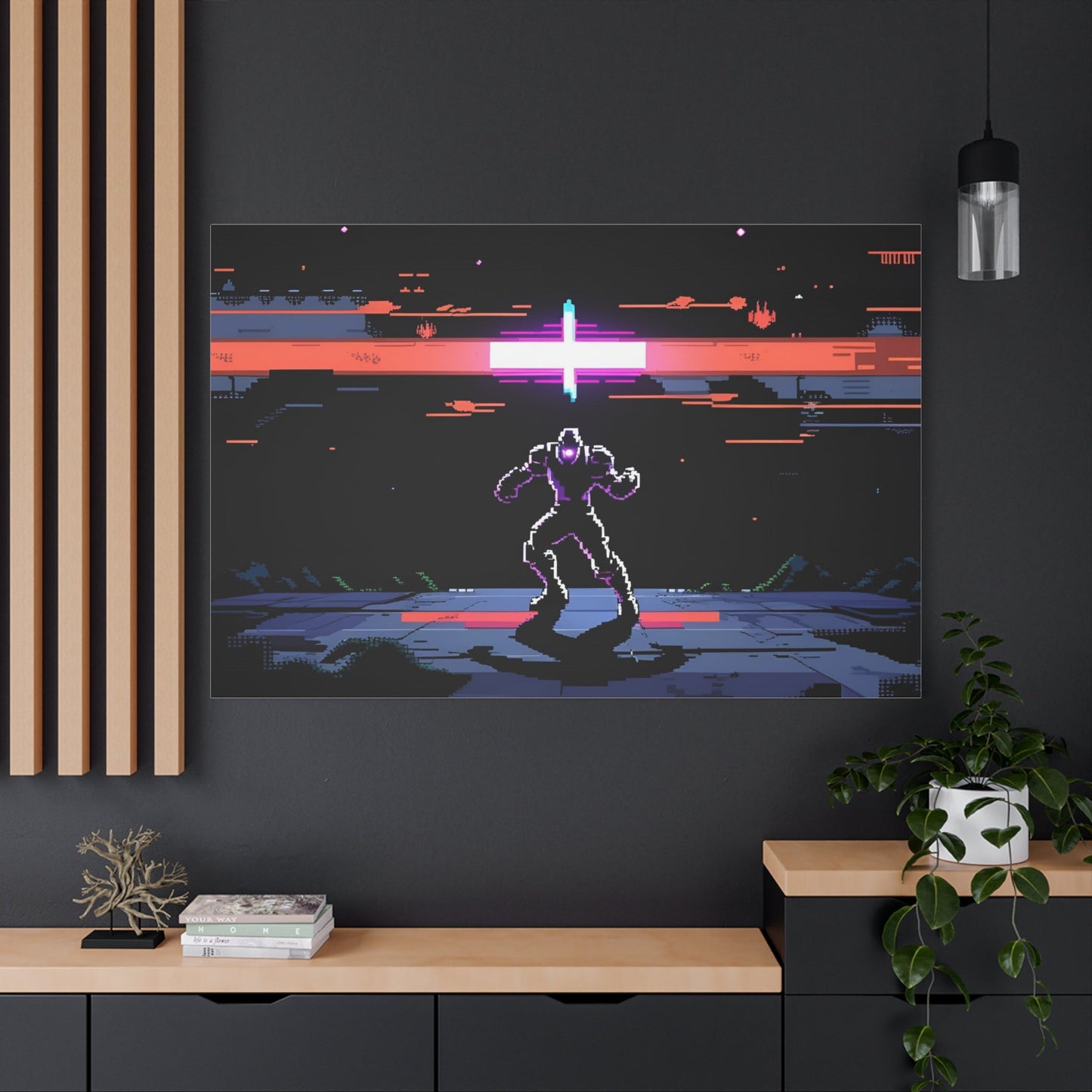 Pixel Series | Neon Standoff Canvas Wall Art - NEONPADS - Canvas