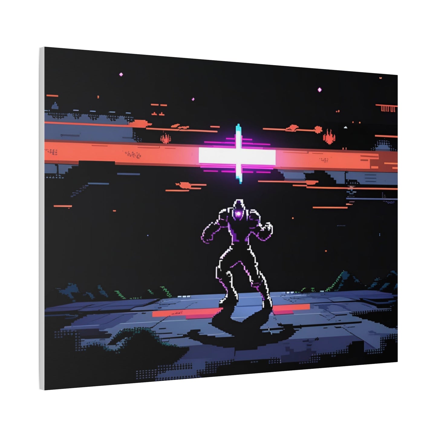 Pixel Series | Neon Standoff Canvas Wall Art - NEONPADS - Canvas
